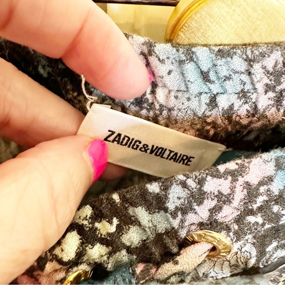 Zadig & Voltaire Women’s Parone Python Flower Pants Multi Camou Rare HTF Blogger - Picture 3 of 13